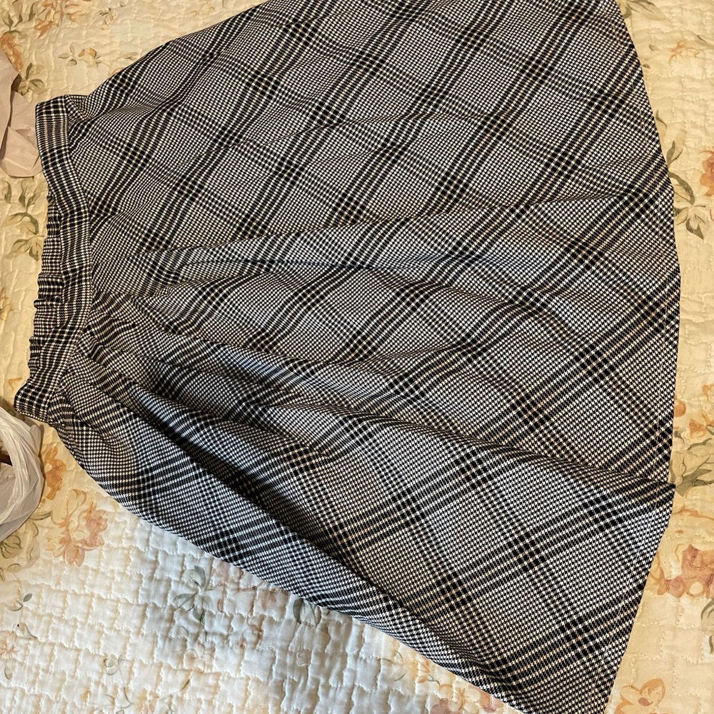 Rare Editions Black and White Checkered A-Line Skirt